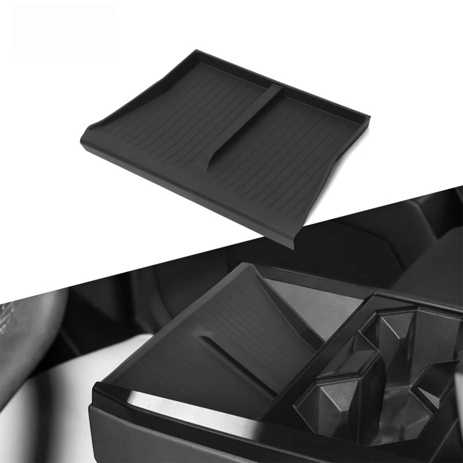 ADUTECH Wireless Charging Pad Mat for Tesla Cybertruck Car Center Console Pad Cover Silicone Mat Anti Slip Protector Phone Charge Area for Cybertruck Accessories (Black)