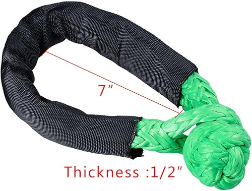 Miniatura 5 de Astra Depot Anillo de recuperación de cabrestante, 41000 libras y mangas protectoras de 12 pulgada, grillete suave para correas de remolque, ATV,