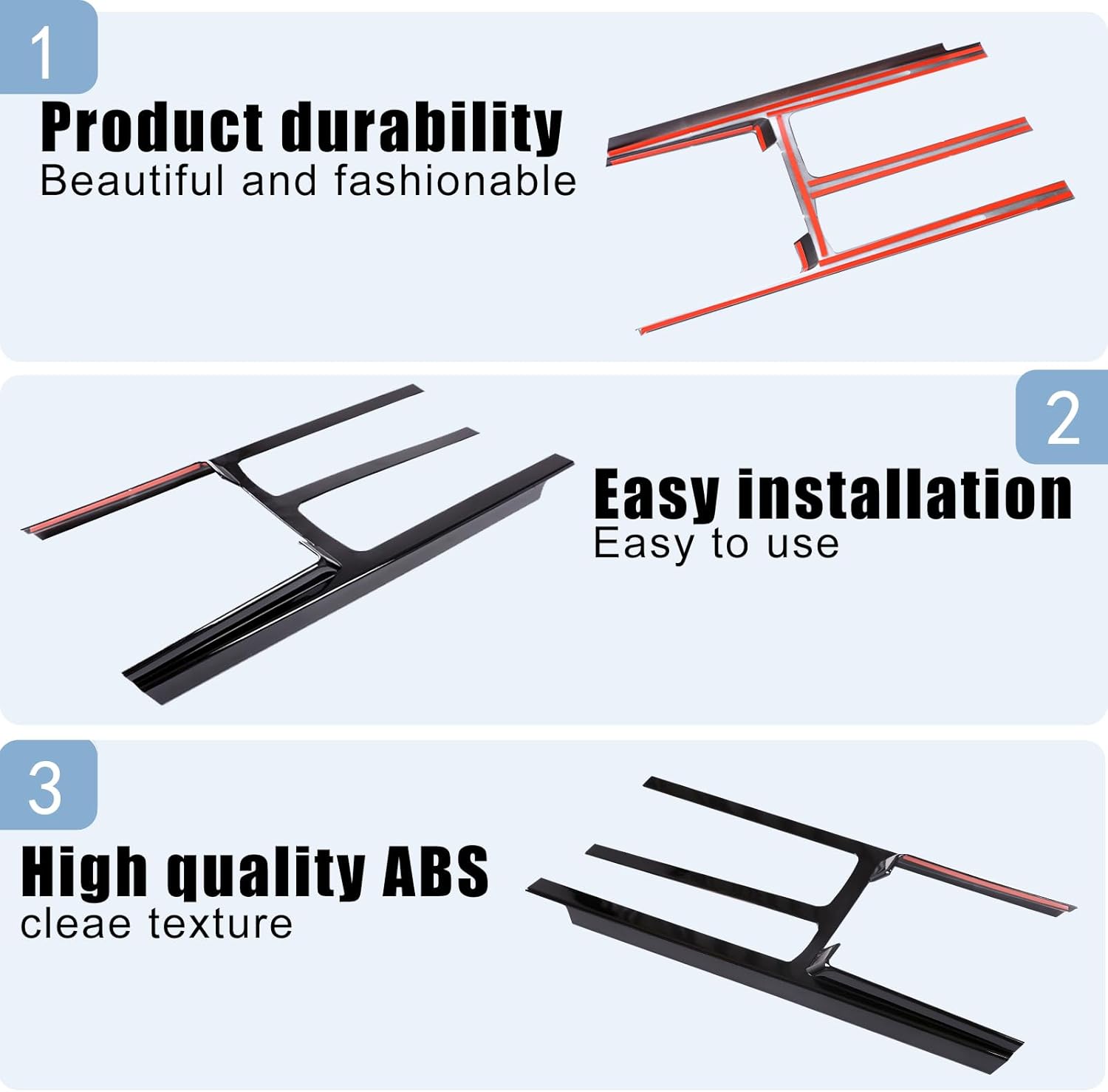 Glossy Black ABS Chrome for Land Rover Discovery 5 LR5 l462 2017 2018 Car Center Console Protection Panel Cover Trim Accessories