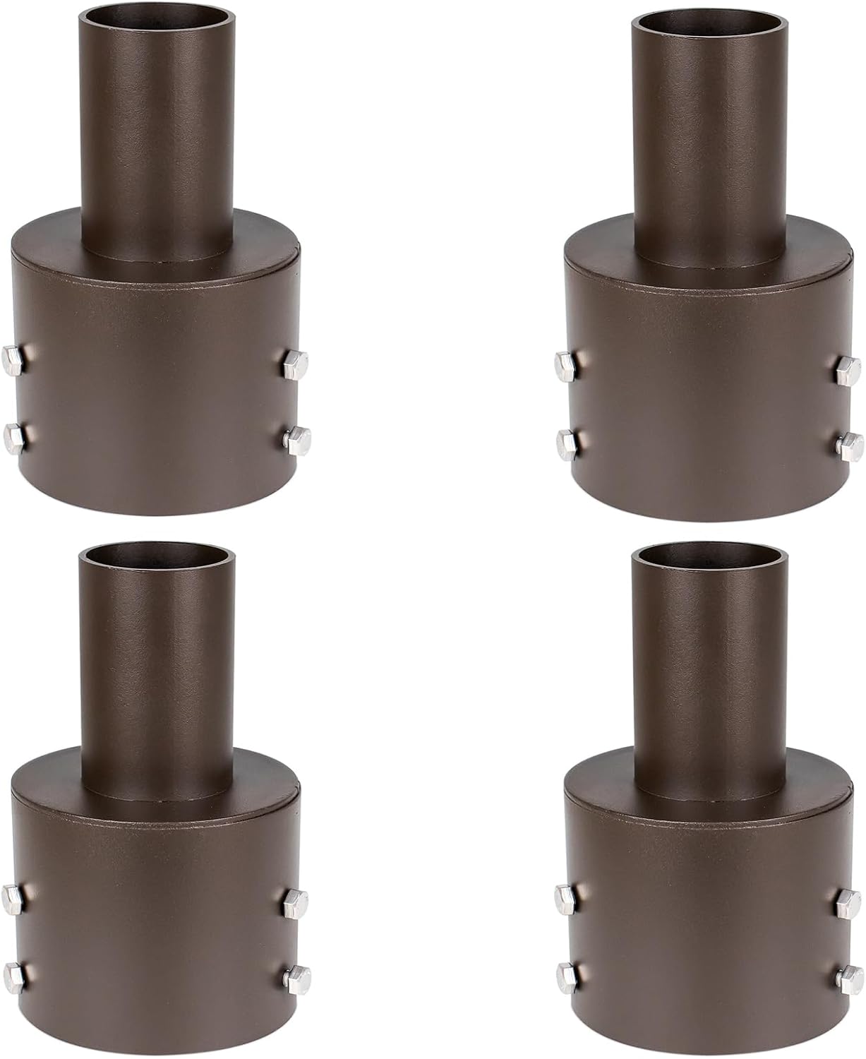 Post Light Adapter 4inch to 3inch, Light Pole Top Reducer 4" to 3" for LED Post Top Light Lamp, Black Finish Steel Round Vertical Tenon Adaptor for Outdoor Garden Yard Lighting Fixture,1 Pack