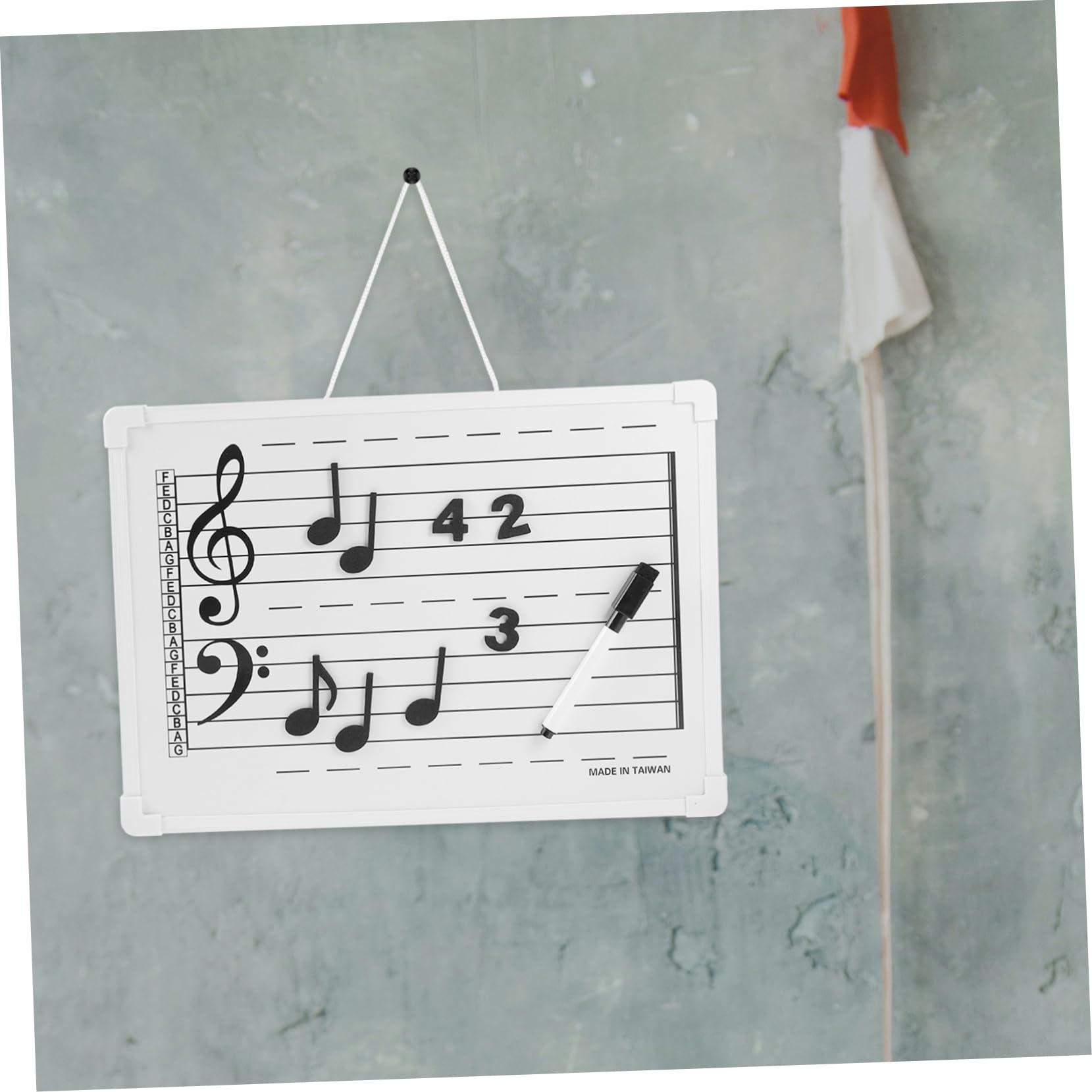 Artibetter Löschbares Musik Whiteboard Klein Leicht Pvc Mit Notenlinien Und Magnetischen Notenaufklebern Für Musikunterricht Kinder
