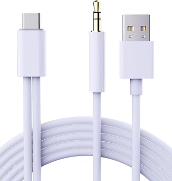 LMUBOY AUX to USB C Cable for Car,[Mfi Certified] 2-in-1 Type-C to 3.5mm Male Audio Cord with USB Charge Plug for iPhone Air 17/16/15 Series, Galaxy S20-S25, Pixel,Noise-Free Music & 5v/3A Charging