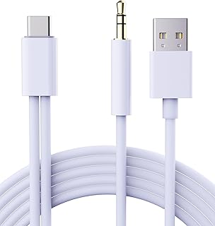 AUX to USB C Cable for Car,[Mfi Certified] 2-in-1 Type-C to 3.5mm Male Audio Cord with USB Charge Plug for iPhone Air 17/16/15 Series, Galaxy S20-S25, Pixel,Noise-Free Music & 5v/3A Charging