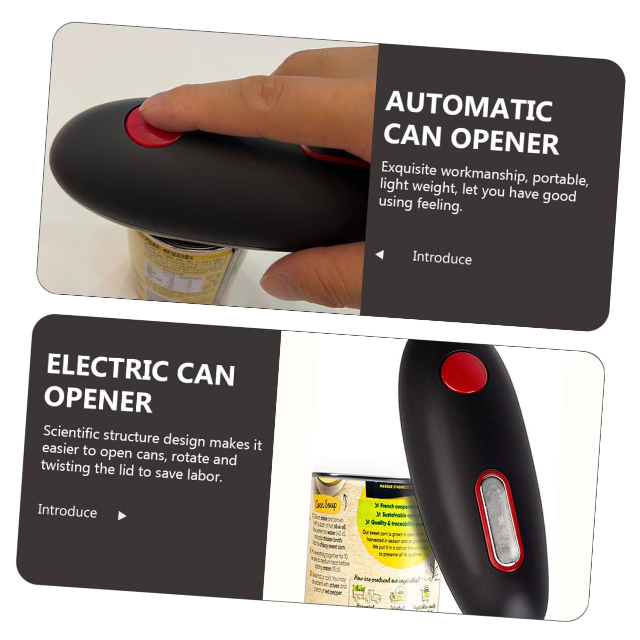 COLLBATH Abridor de Frascos Eléctrico Portátil para Latas, Automático y Ligero, Adecuado Hogar, Borde Liso y Uso sin Esfuerzo