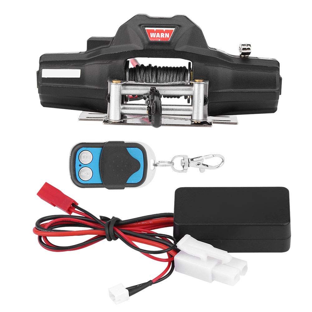 Verricello RC, Doppio Motore Potente con Cingoli Metallici Scala 1/8, Argano per Veicoli Telecomandati, for Appassionati Modellismo Off-Road e Soccorso in Terreni Difficili