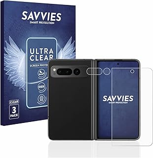 Savvies Screen Protector compatible with Google Pixel Fold (Front+Camera) Protection Film Clear 6-Pack