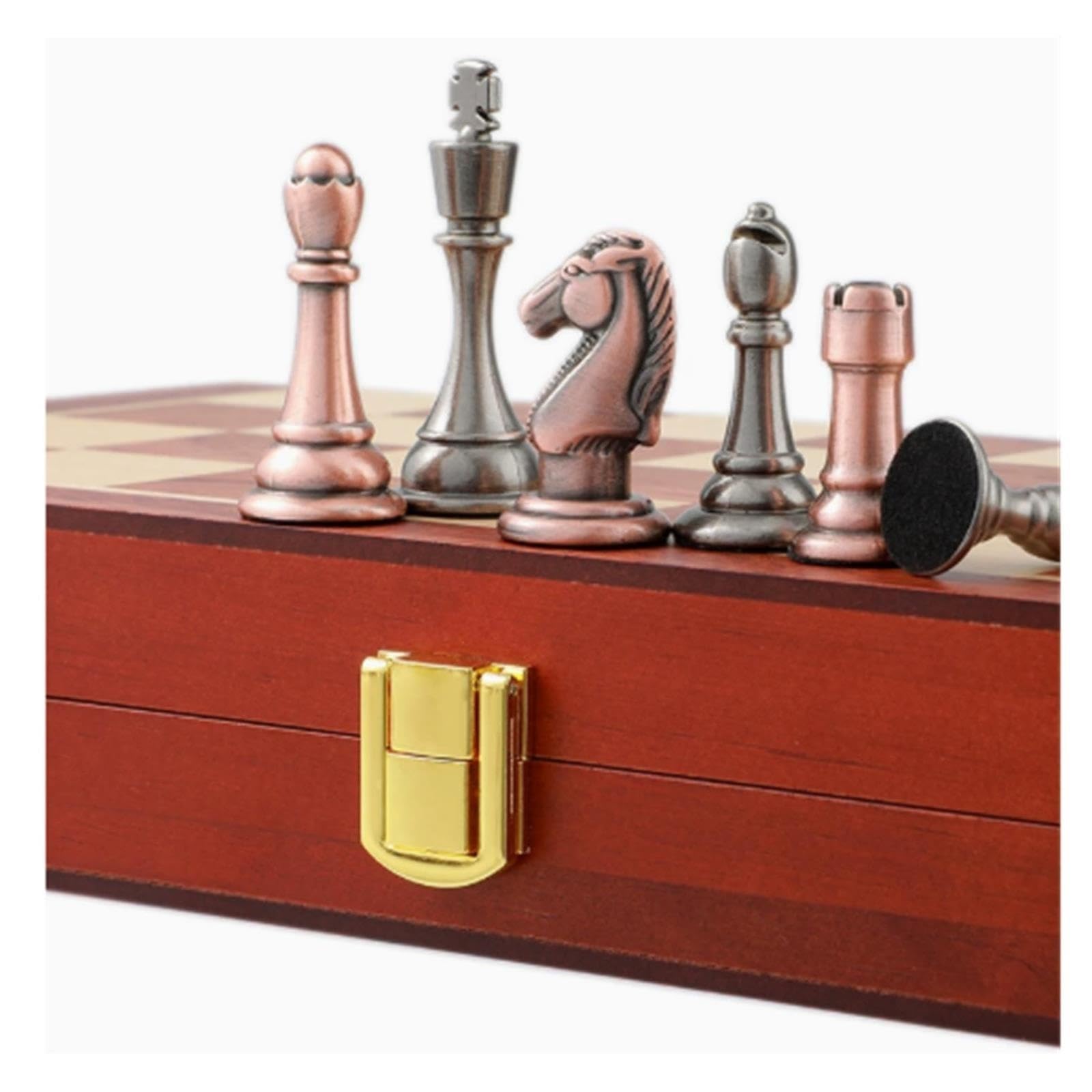 Set da gioco degli scacchi in metallo in stile europeo
