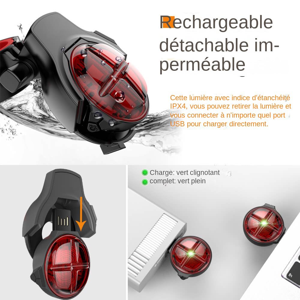Bicicletta Intelligente Auto Brake Sensing Taillight Ipx5 Impermeabile LED Ricarica Ciclismo Tail Light Bike Accessori Luce Posteriore