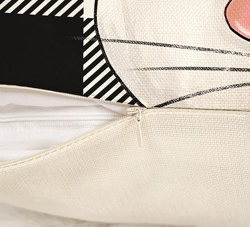 Miniatura 3 de 4TH Emotion Juego de 4 fundas de almohada de Pascua de 18 x 18 pulgadas, decoraciones de Pascua para primavera, almohadas de granja, almohadas