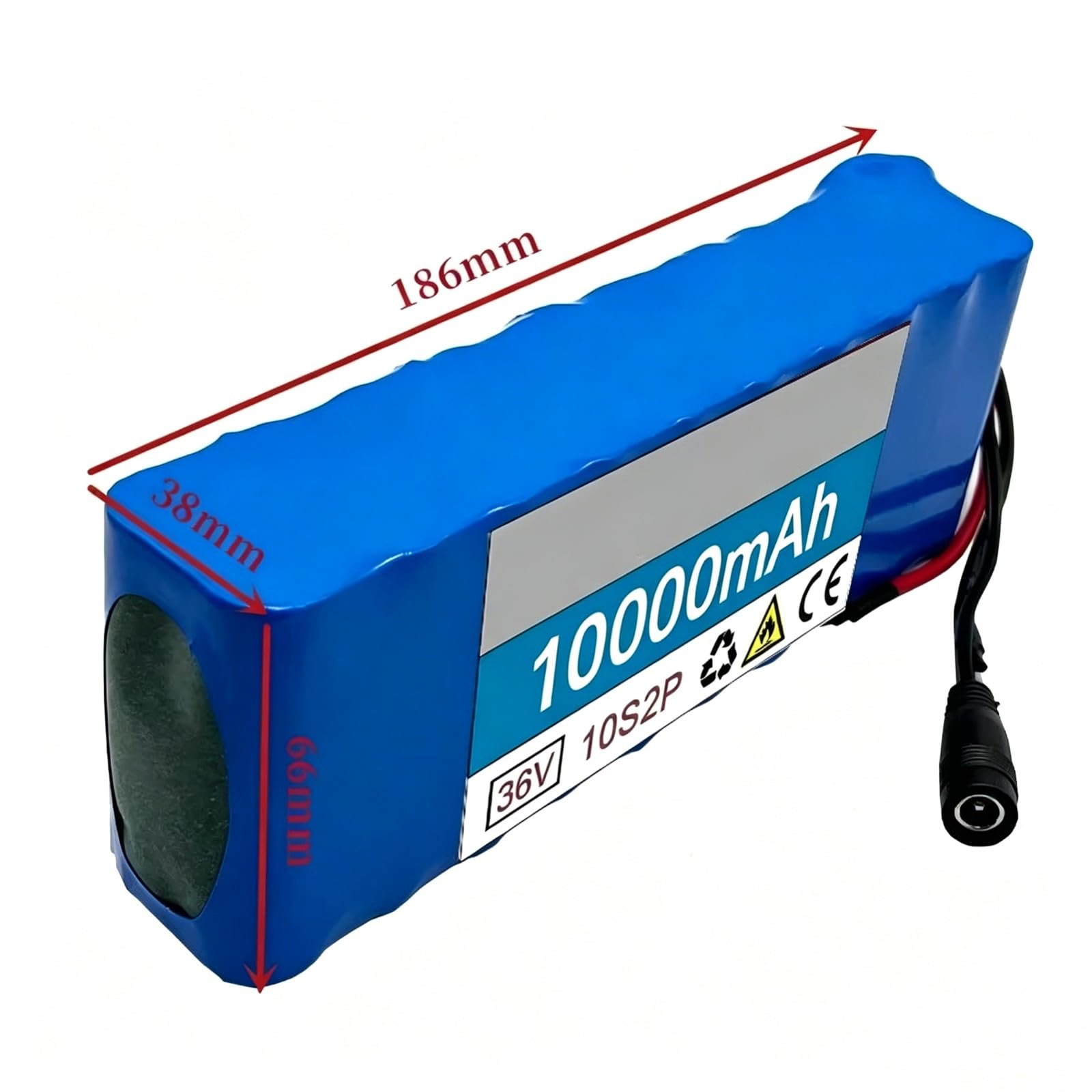 Batterie 36 V 10 Ah pour Vélo Électrique Et Trottinette Électrique, Batterie Lithium-ION Étanche, Bloc-Batterie De Remplacement avec Chargeur
