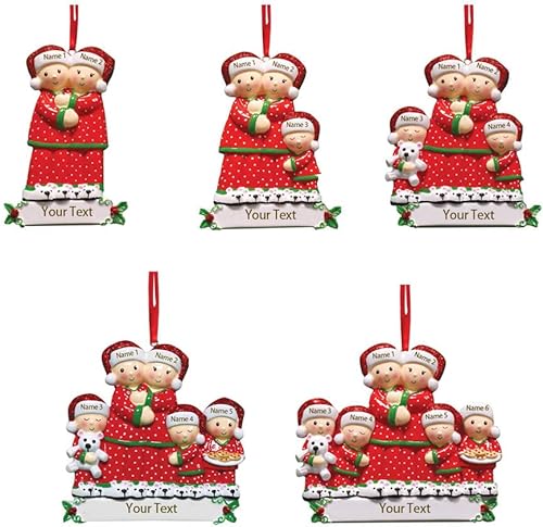 Adornos de Navidad personalizados adornos de Navidad 2022 nombres grabados personalizados adornos de Navidad familiares para decoración del árbol de