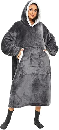 Seogva Extra lange draagbare dekenhoodie, oversized deken