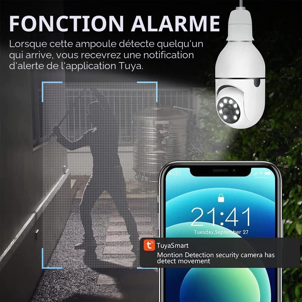 4 pièces Caméra de sécurité à ampoule Caméra de sécurité extérieure Ampoule pour éclairage extérieur Caméras à ampoule