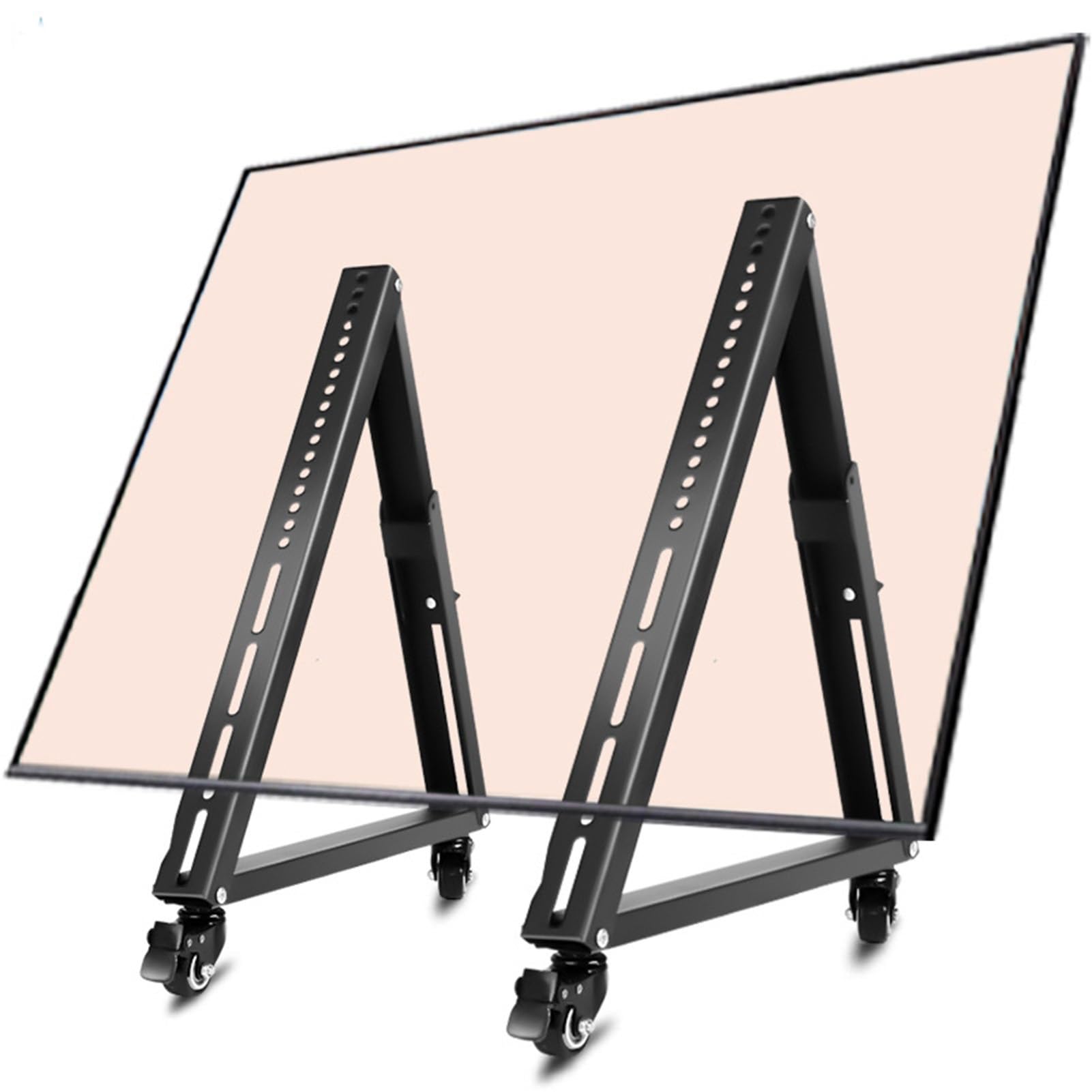 HPTHLY Low-Profile Mobile Tv Cart With Wheels - For 32-55 Inch Tvs, Floor-Standing Trolley Mount Connection Bracket, Tripod Stage Stand Rolling Lcd Rack