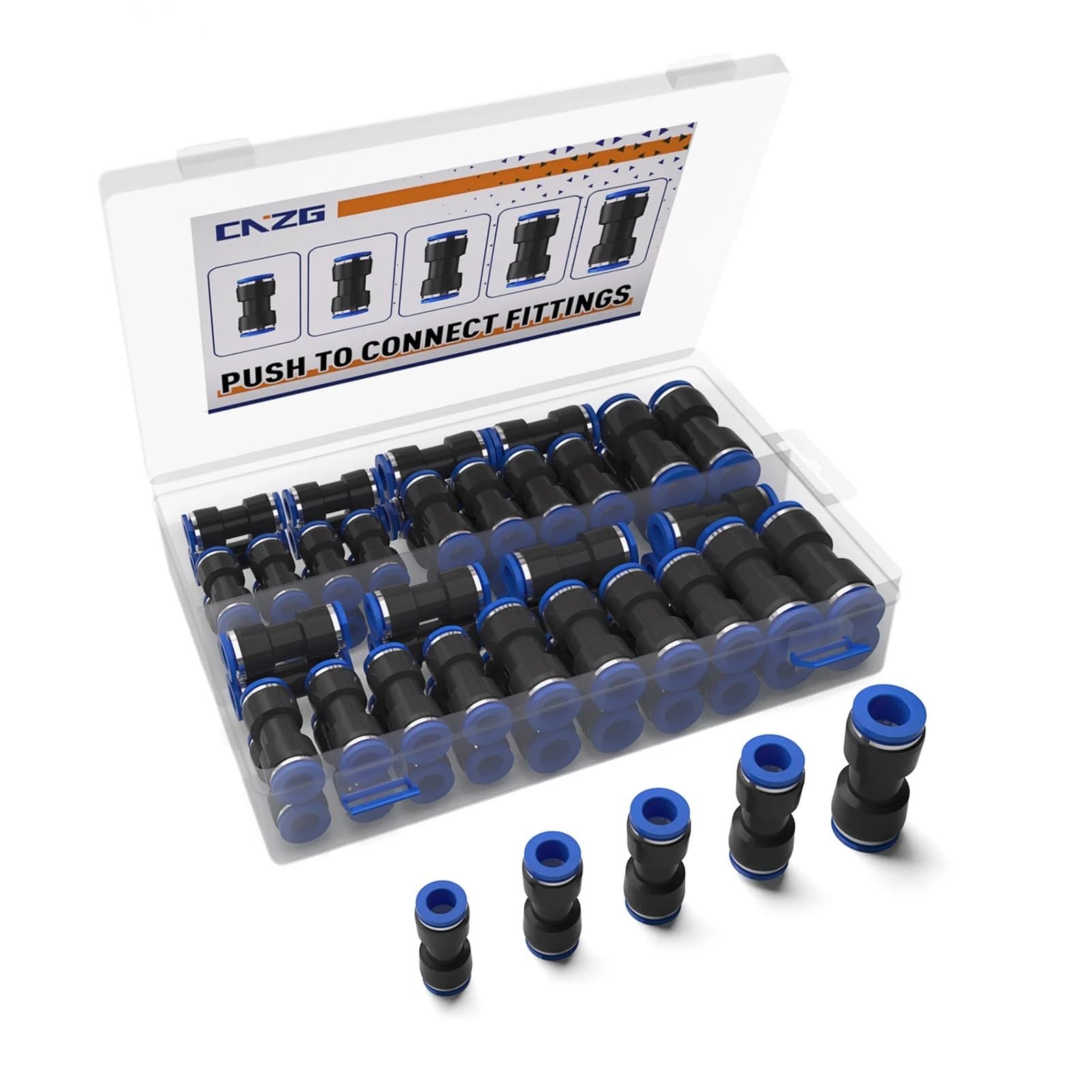 Filtr powietrza do motocykl Pneumatyczne złączki do węży pneumatycznych Złącza wciskane Szybkozłącza zestawu(Inch-PU-60PCS)
