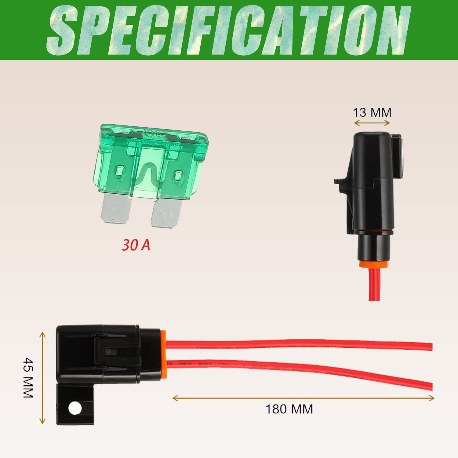 QUARKZMAN 3 set DC 12 V 16 AWG ATC zekeringhouders