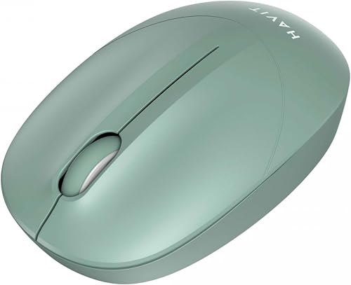 HAVIT MS54GT Wireless Mouse, 1600 DPI, 2.4GHz USB Receiver, Ultralight Design, Green