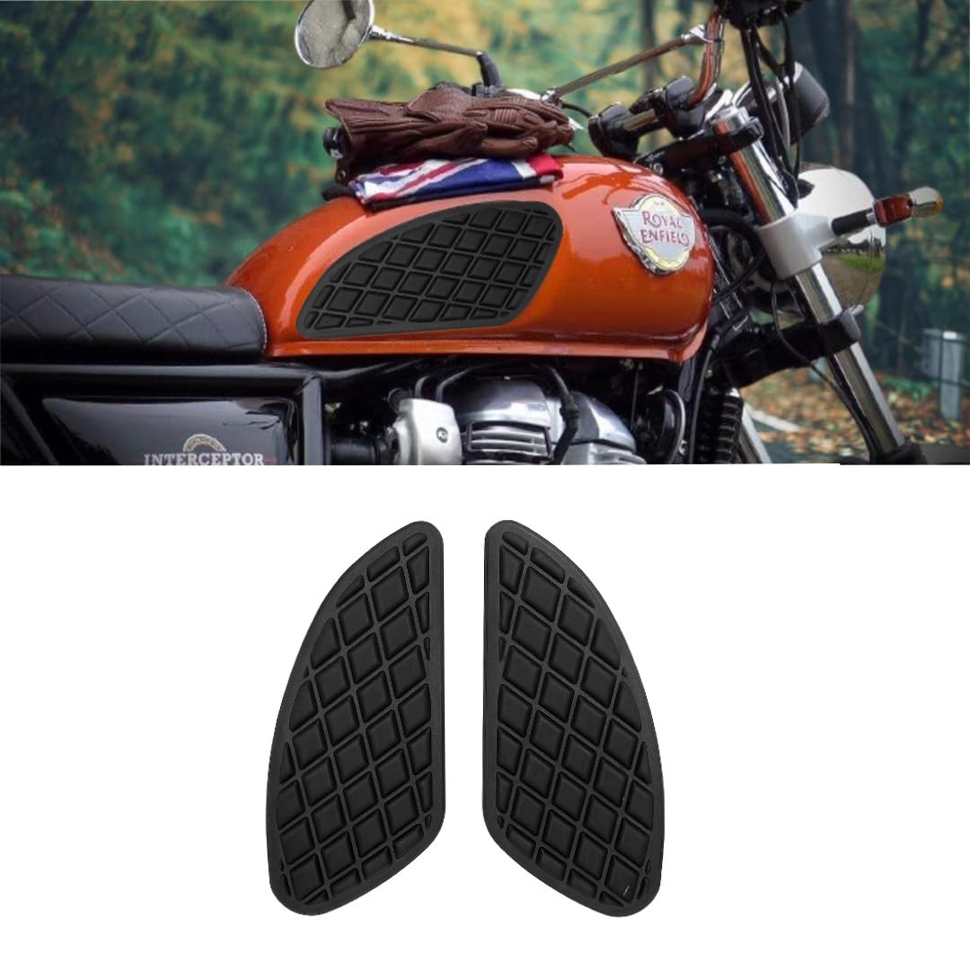 RANARC Motorcycle Fuel Tank Side Panel, Rubber Knee Grip Pads, Thai Pad, Set of 2 (RE Interceptor 650, Black)-image-23