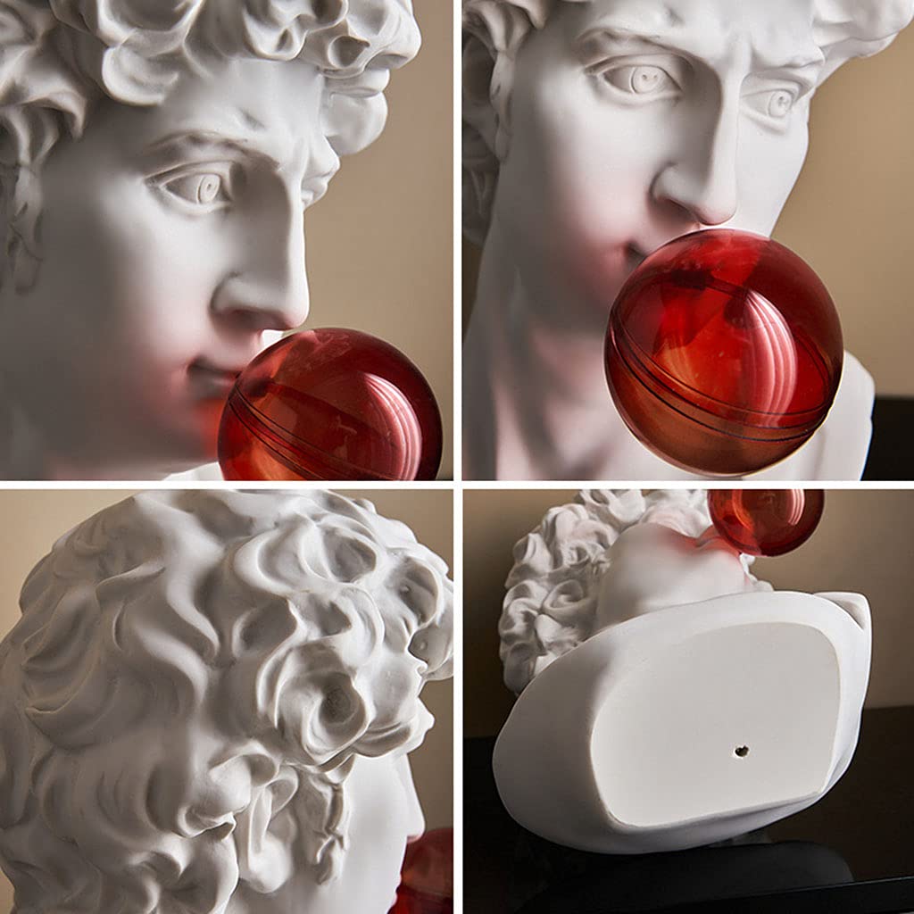 Estatuas de Cabeza de David/Giuliano de Resina Griega, Esculturas de Busto, Adorno de Escritorio para Decoración de Mesa en Casa, Oficina