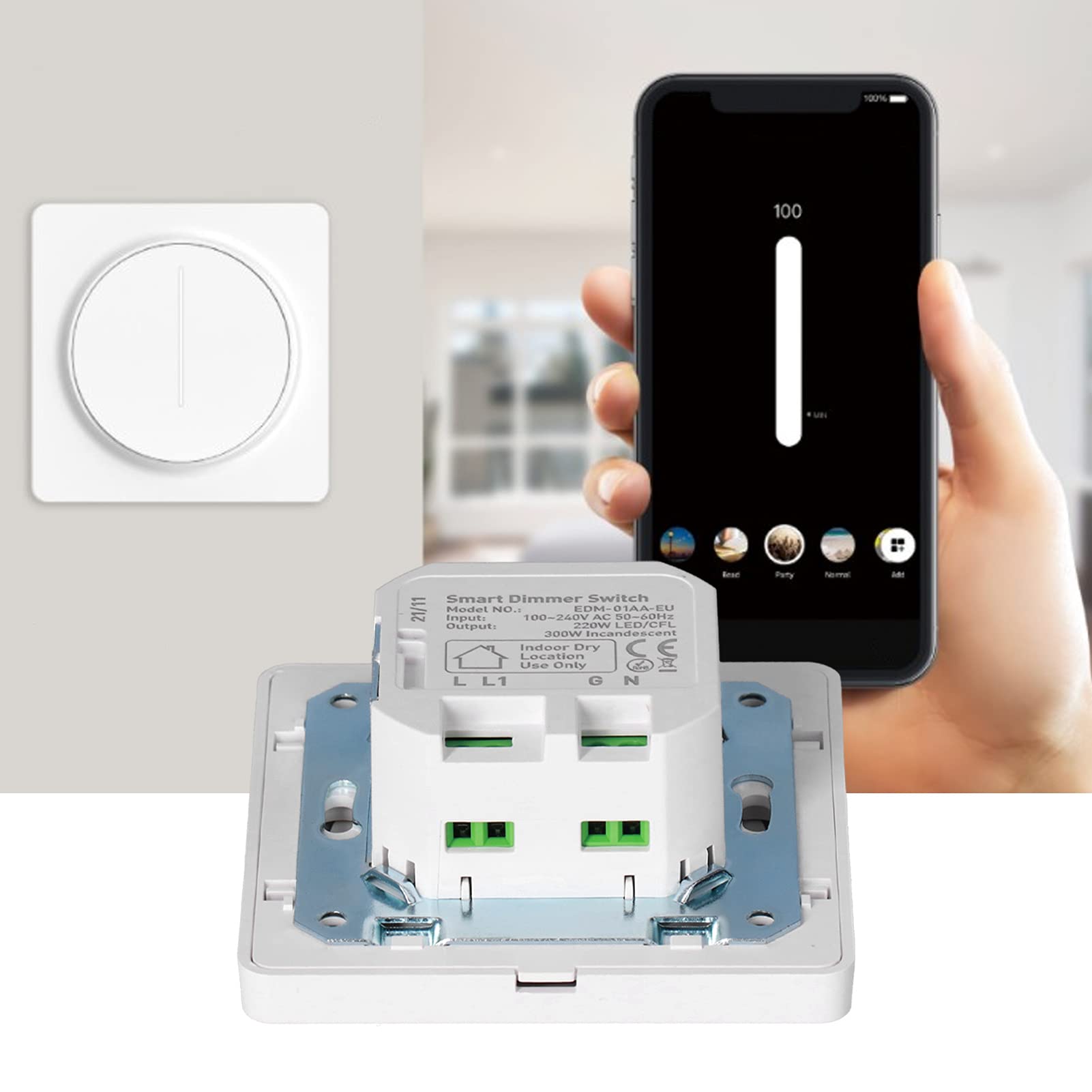 Interruttore Luce LED Dimmerabile 100-240V, Interruttore Intelligente per Strisce LED a Tensione Costante, Controllo Remoto Luci a LED, Compatibile con Reti Domestiche