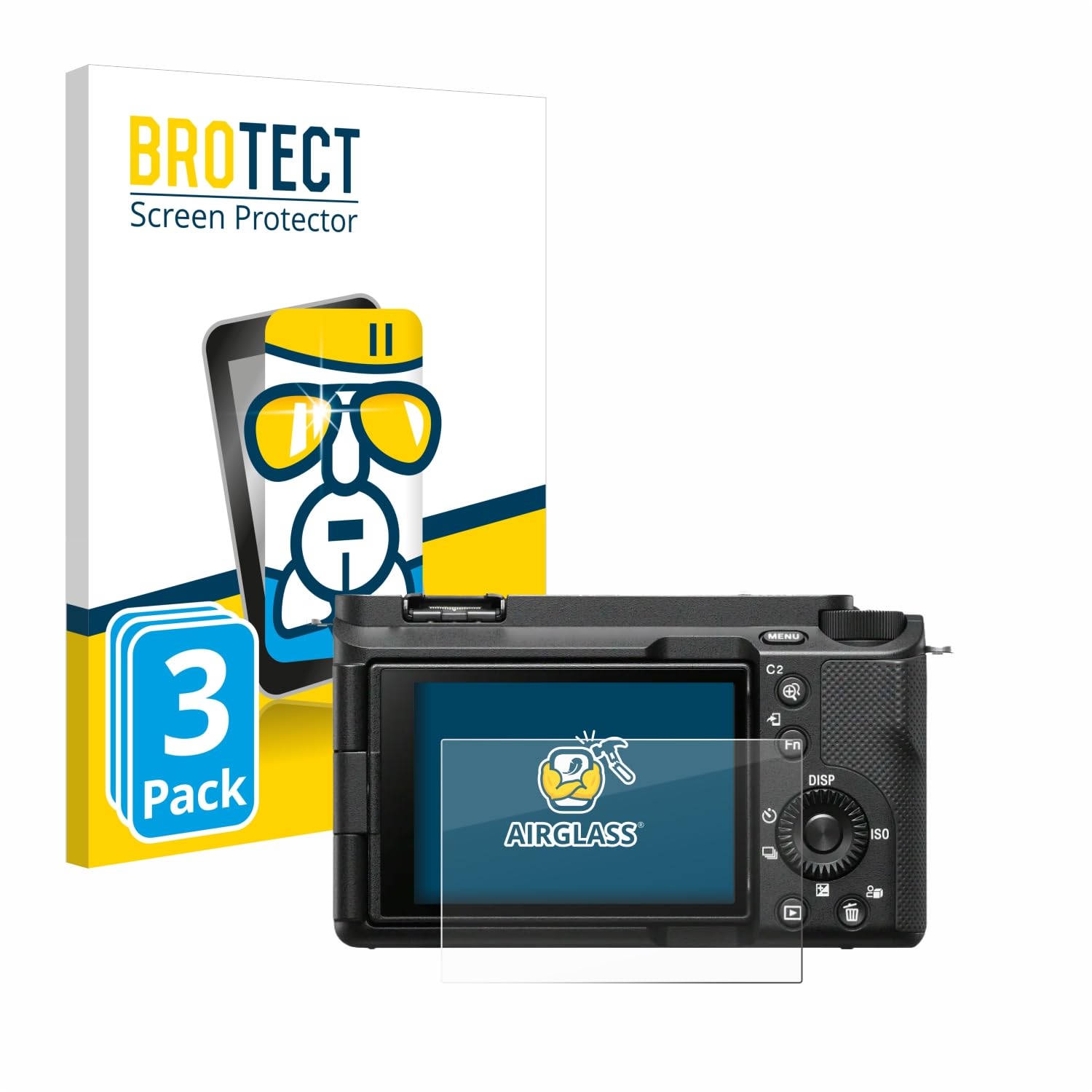 BROTECT AirGlass Schutzfolie Für Sony ZV-1 / ZV-1A (3 Stück) – 9H Kratzfest, Anti-Fingerprint, Made In Germany