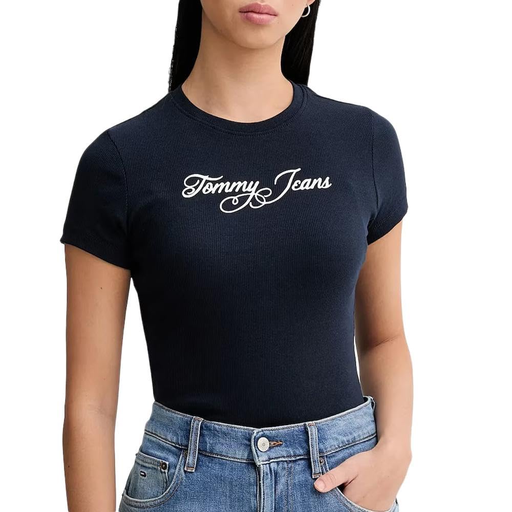 TJW SLIM ESS LOGO 1 RIB TEE EXT T-shirt Kadın