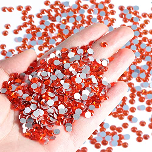 Image of Beadsland Flat Back Crystal Rhinestones Bulk, Orange, SS12, 14400pcs