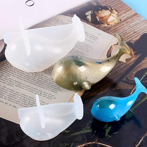 Miniatura 4 de TikooTik Molde de silicona 3D para hacer bombas de baño, arcilla polimérica, jabones (molde de ballena)