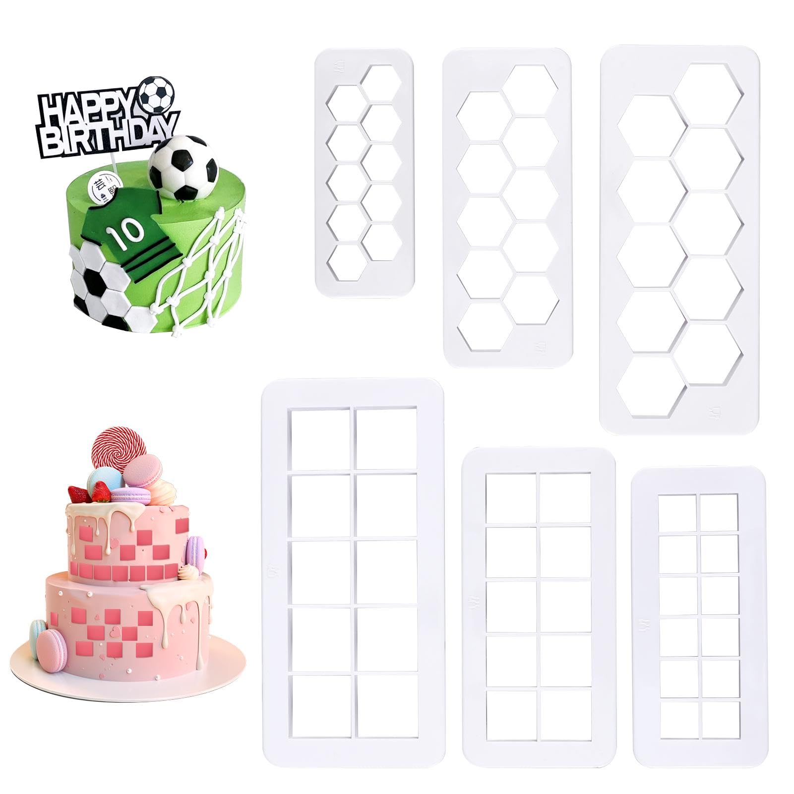 CONNECTION 7 stuks voetbaluitsteekvormpjes set voetbal