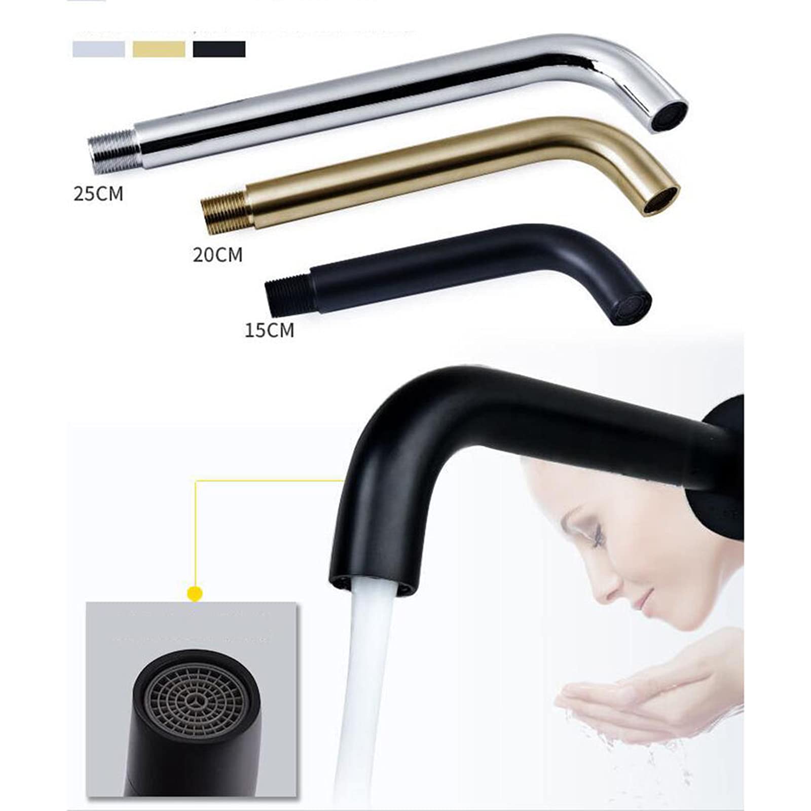ottonato, miscelatore a parete, rubinetto rubinetti bagno lavabo, miscelatore rubinetto a parete lavabo bagno incasso, rubinetto miscelatore acqua calda-oroscissione_20cm
