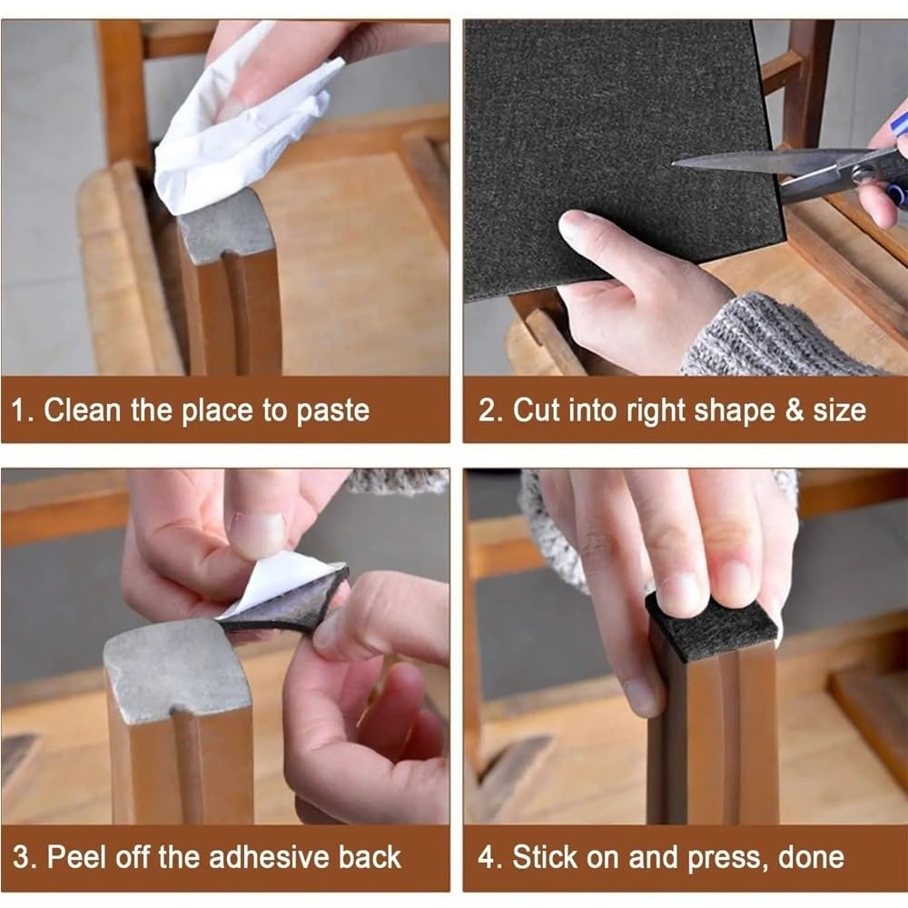 2 Tiras de Fieltro Autoadhesivas for Muebles, Cinta Deslizante con Forma de Bricolaje, Rollo de Tira de Fieltro de poliéster(B,Width 10CM_100CM)
