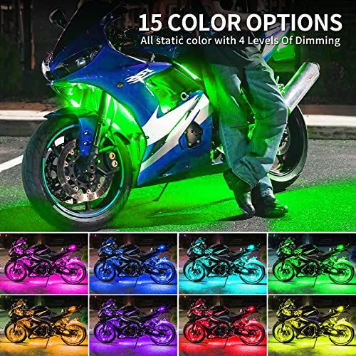 SUPAREE 10PCS Motorcycle Underglow LED Light Kits Multi-Color Control Motorcycle Atmosphere Light RGB Flexible Strips Ground Effect Light for Motorcycle - Thumbnail 2
