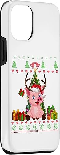 Miniatura 6 de iPhone 12 mini Funny Reinder Pig Lovers Santa hat Ugly Christmas Sweater Case
