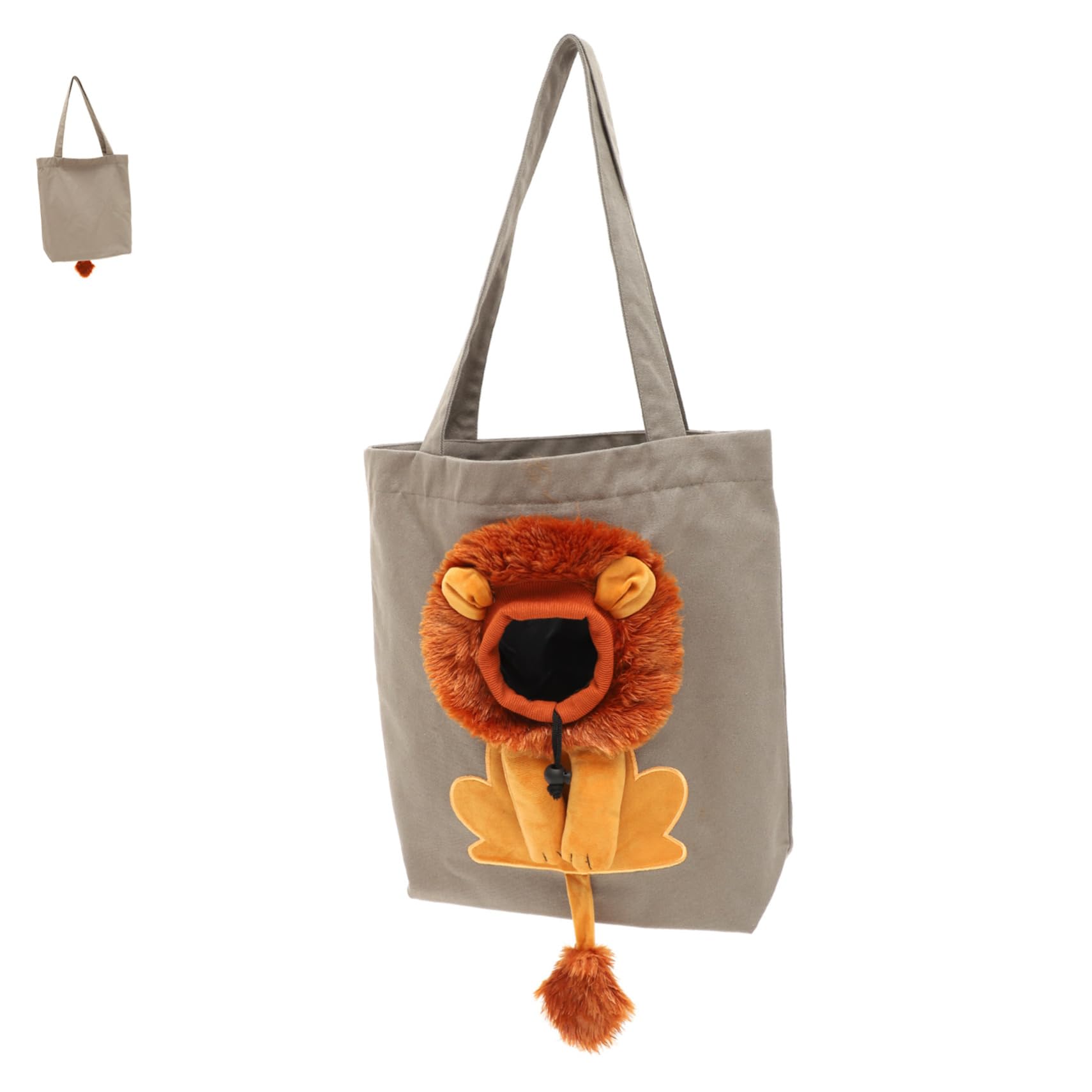 BESPORTBLE Pet Canvas Sling Carrier Bag Lion Design Lightweight Durable Pet Shoulder Tote for Cats and Dogs for Travel and Outdoor Activities Deep