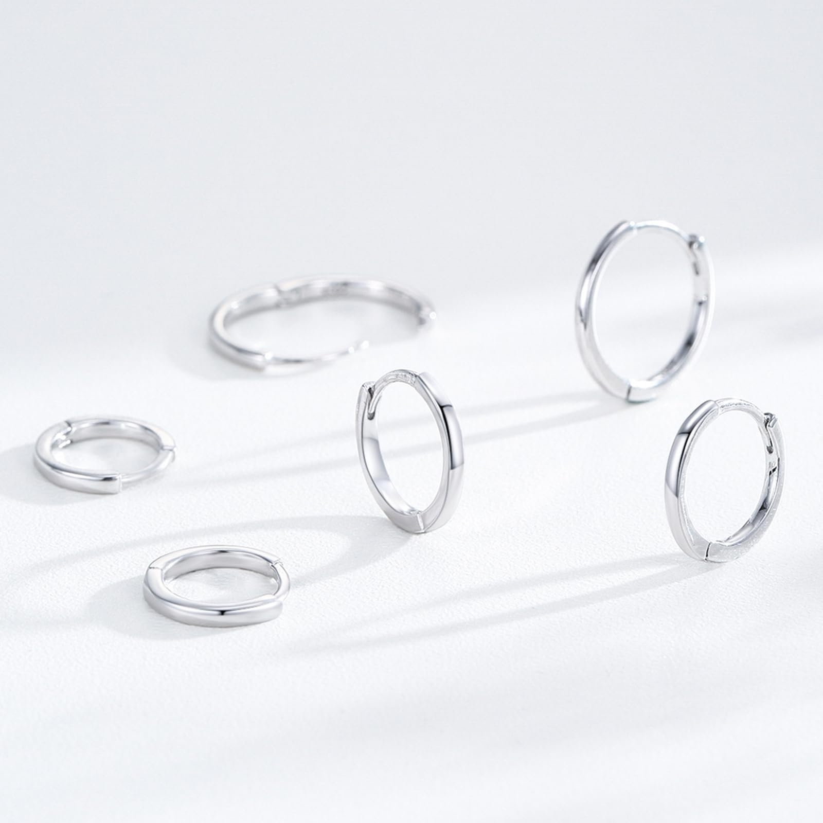 Platynowe damskie kolczyki z prawdziwej platyny, bez kamienia szlachetnego, prawdziwe złoto, kolczyki damskie, koła | Platinum PT950-13,5 mm