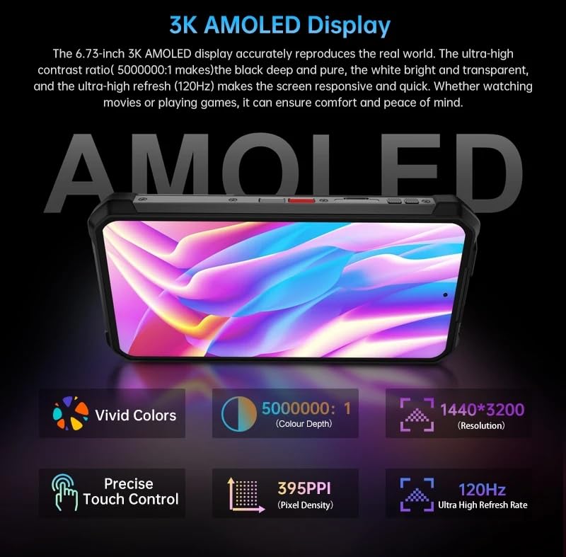 Image of Unihertz Tank 4 Pro 5G Rugged: 100 Lumens DLP HD Projector: 6.73 inch FHD+: 16Gb + 512Gb: 50MP + 64MP Night Vision Camera: Large 11600mAh Battery: IR Blaster Remote