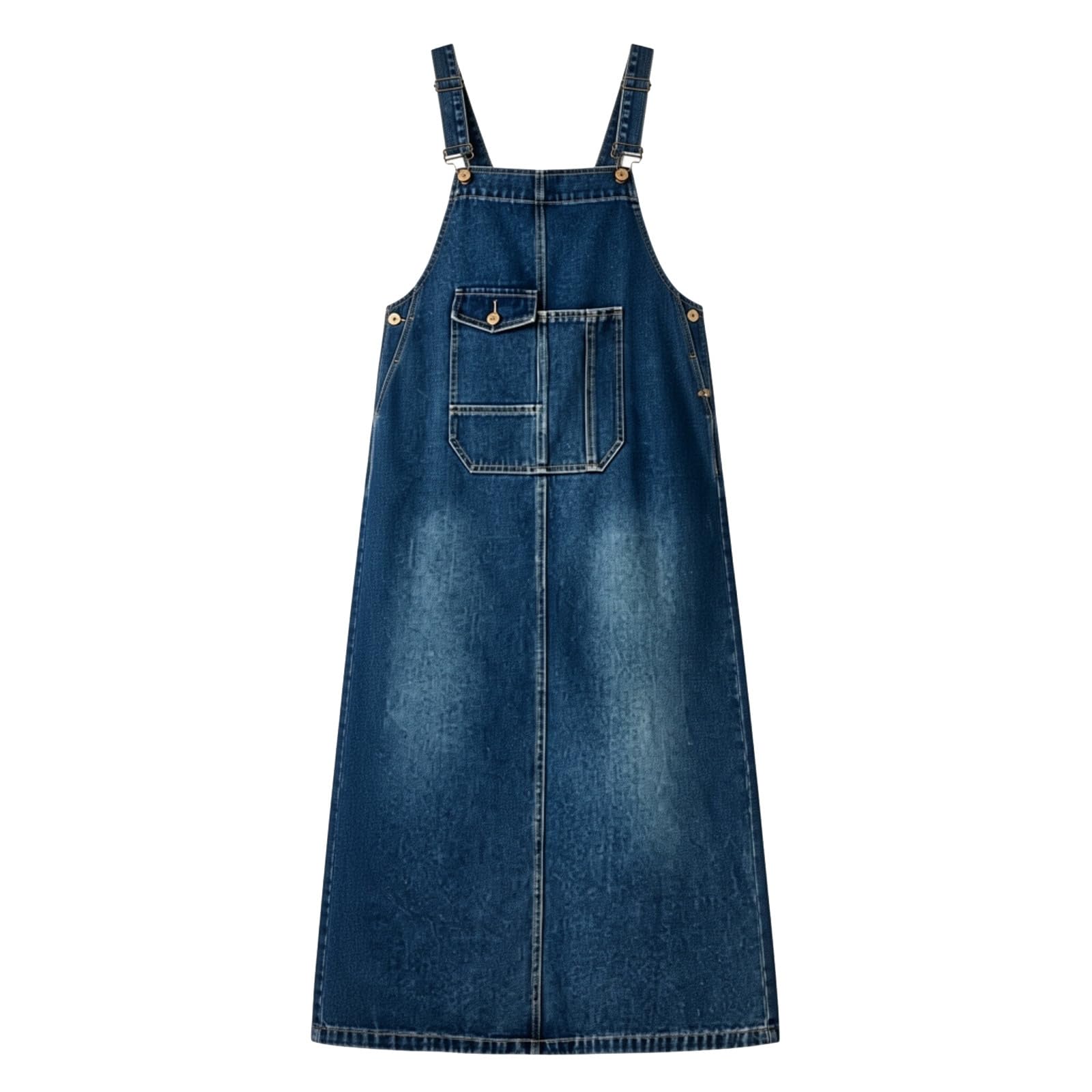 Générique Robe Femme Chic et Elegant Ete Robes pour Femme Longue Robe Salopette en Jean décontractée, Coupe Ample, Style coréen, Polyvalente, Longueur midi, Amincissante