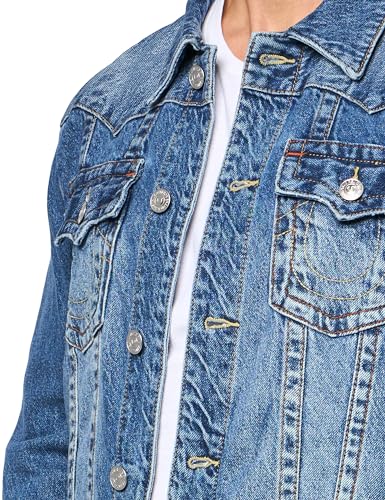 True Religion Men's SN Jimmy Jacket Rope Stitch Logo, Itonda Medium Wash3