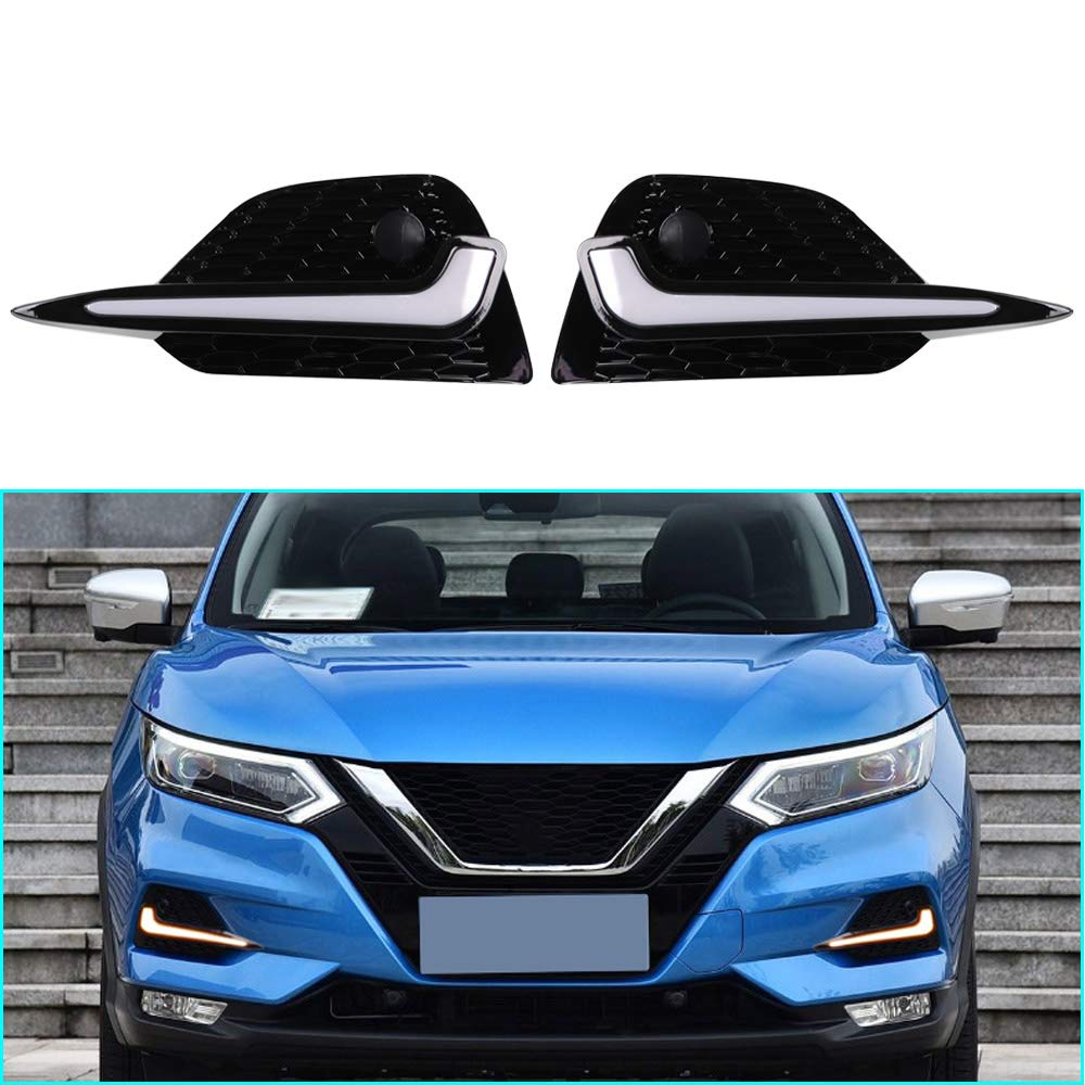 Super Bright LED Daytime Running Light Three-Color DRL for Rogue Sport 2020 (Only for 2020) Replacement Front Bumper Fog Lamp Assembly Tick-Type Model C 1 Pair(Front L/R)
