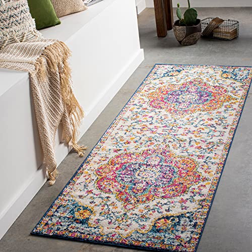 Livabliss Rabat Vintage - Runner s Living Room 80x230 cm, Hallway, Kitchen Area - Traditional Multicoloured Boho, Easy Care - Bohemian Large, Fuchsia, Orange and Blue - Cosy Home Interiors Livabliss Rabat Vintage - Runner s Living Room 80x230 cm, Hallway, Kitchen Area - Traditional Multicoloured Boho, Easy Care - Bohemian Large, Fuchsia, Orange and Blue