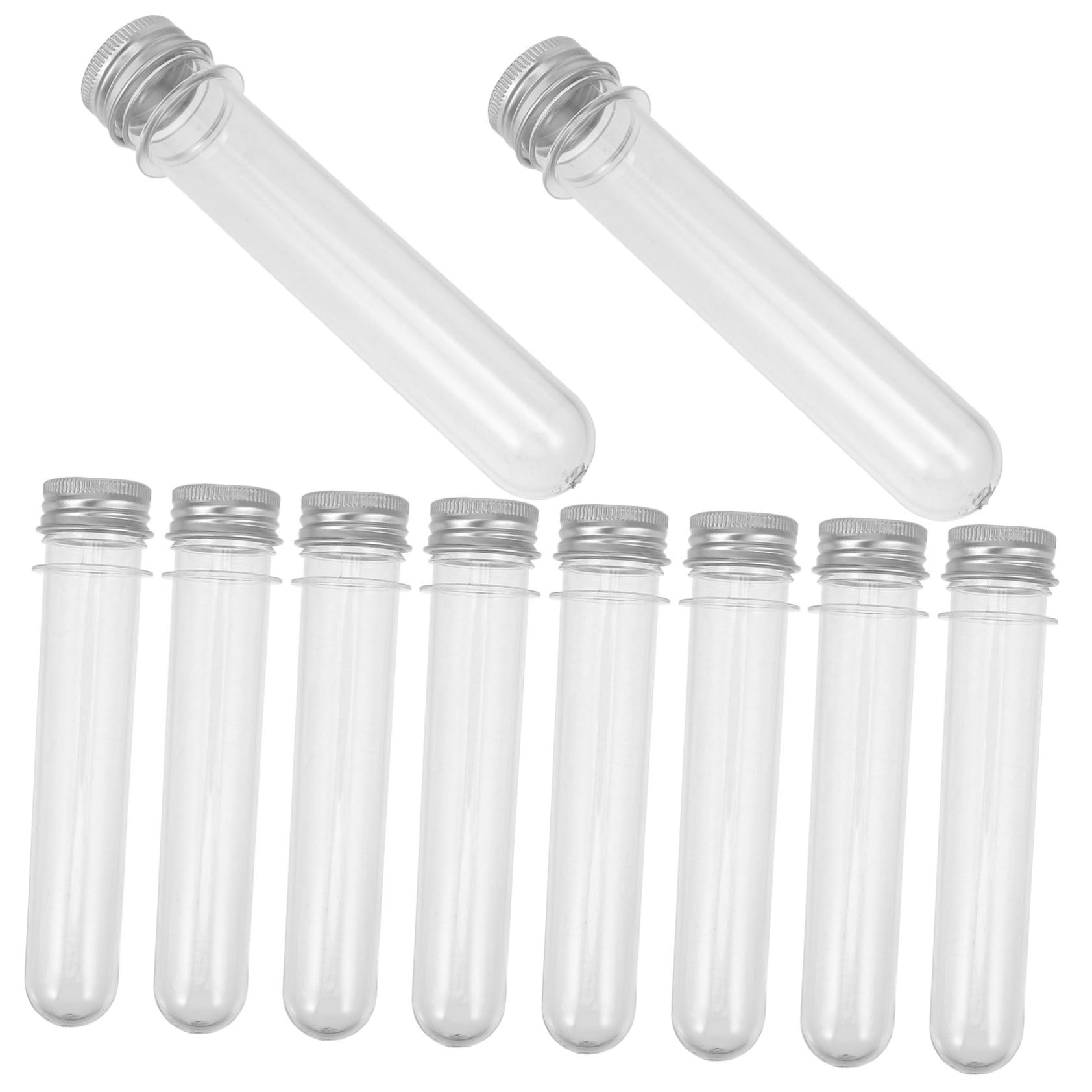 PRETYZOOM 50 Stück Reagenzglas-Bonbonschachtel ätherische öle deckel Leere Wunschflaschen plastikflasche Kunststoff Tube Set durchsichtige Kunststoffrohre Reagenzgläser für den Haushalt p.s