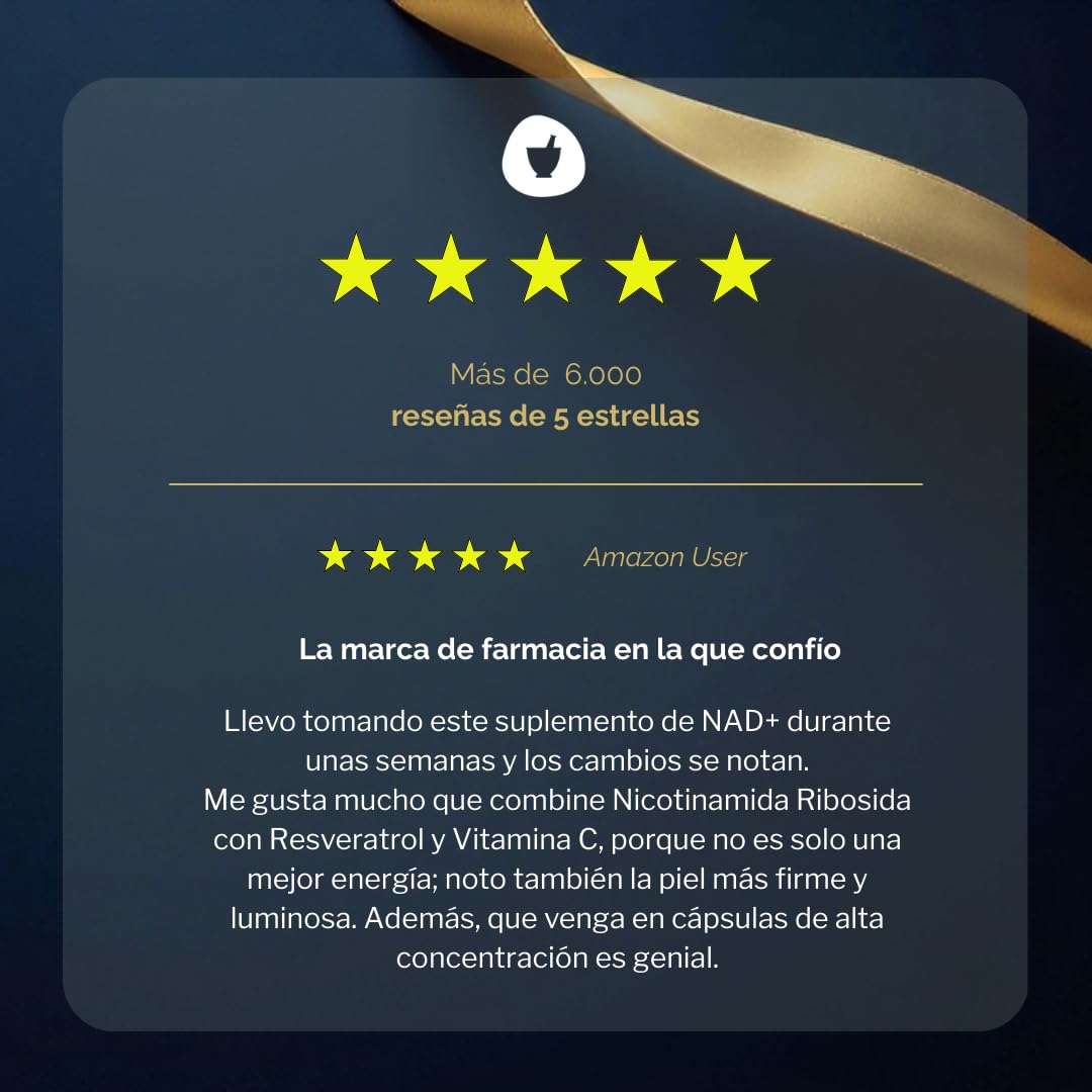 NAD Resveratrol, Vitamina C y L-Leucina | NAD Nicotinamide Riboside 900 mg | Antioxidantes Cápsulas Antienvejecimiento Reparación y Longevidad Celular | Nad+ 60 cápsulas | Magister Fórmula