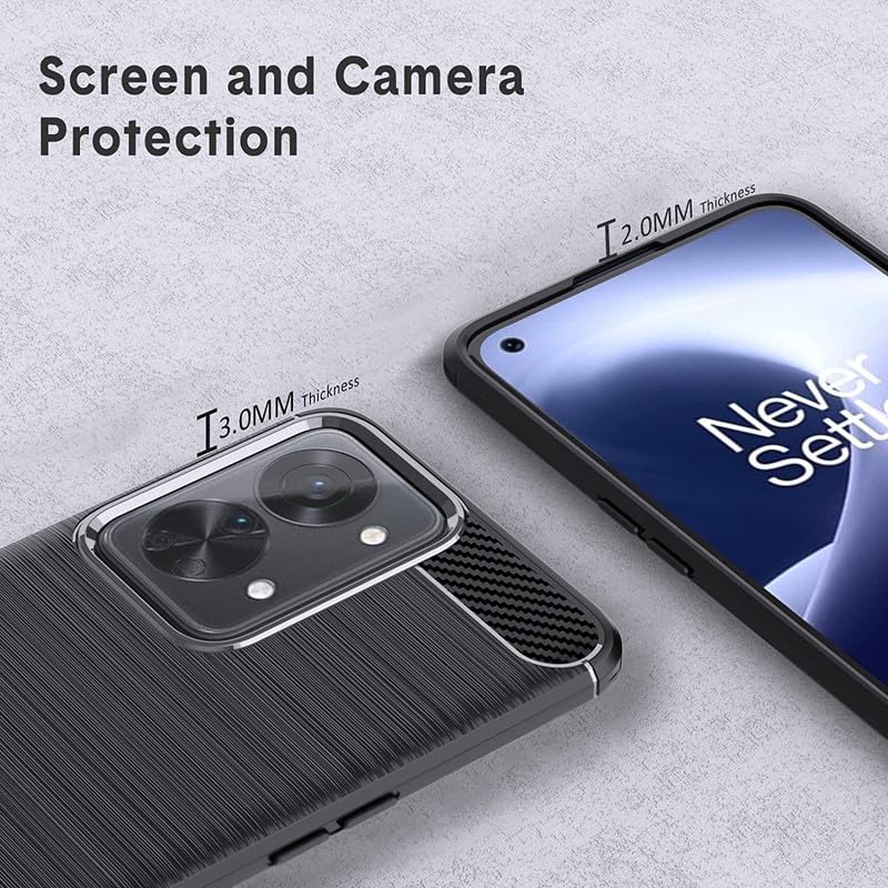 Image of Hybrid Carbon Fiber Back Case for OnePlus Nord 2T (Black)