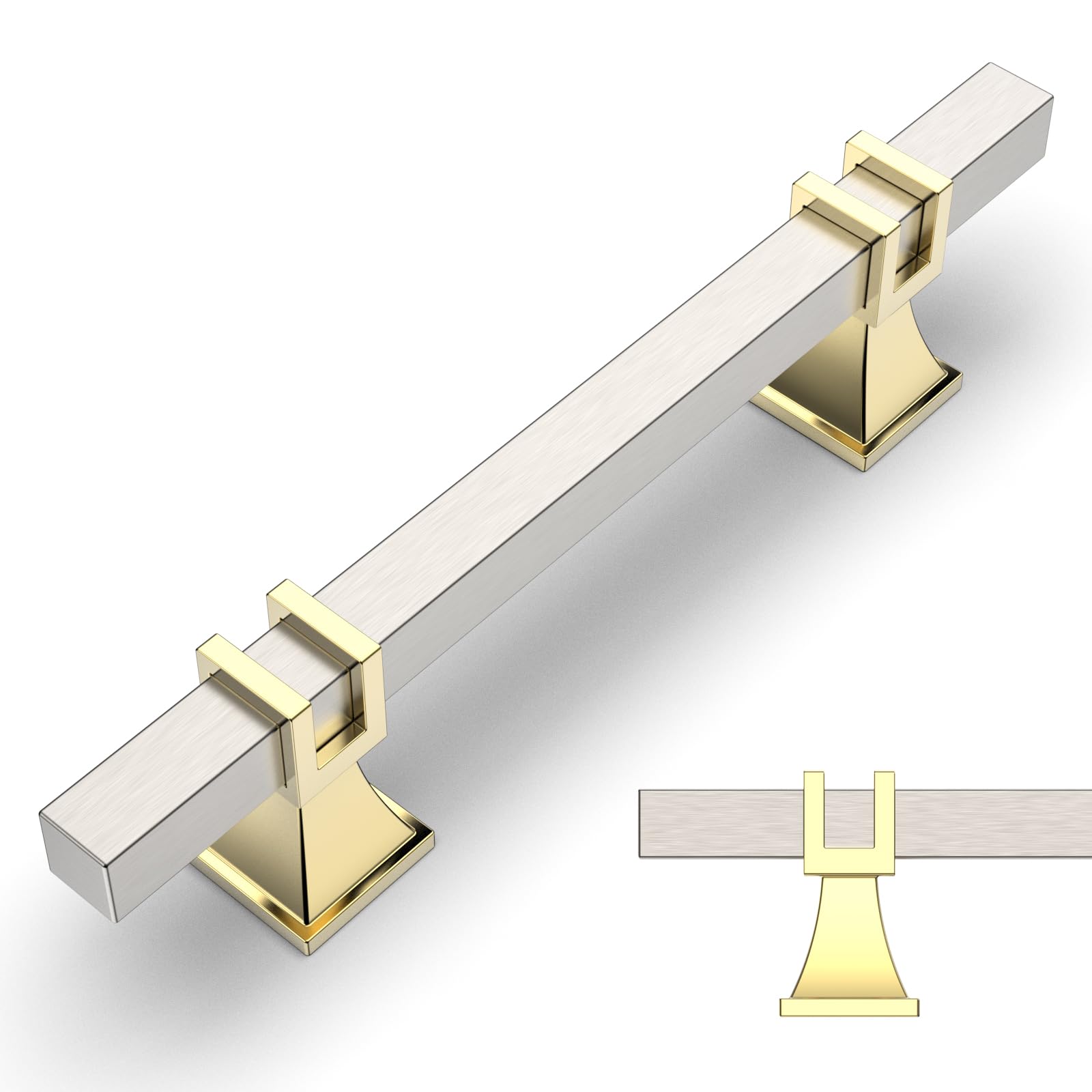 Amerdeco 10 Pack Brushed Gold Cabinet Pulls 5 Inch(128mm) Hole Center Drawer Pulls Cabinet Hardware Kitchen Cabinet Handles for Bathroom Dresser Pulls ZH0067 — Amazon image 32