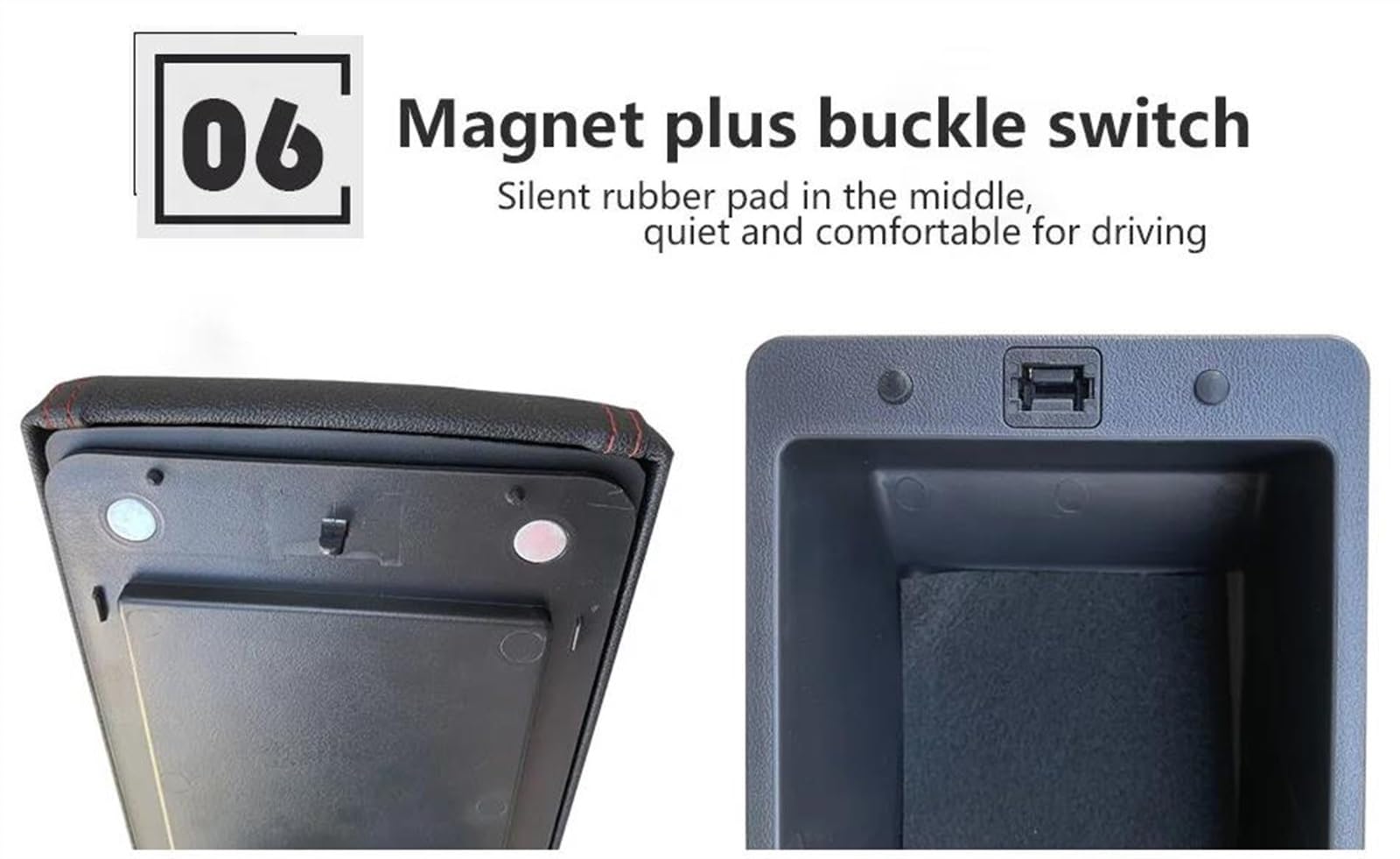 Box Bracciolo Con Supporto Multifunzionale Accessori Per La Modifica Degli Interni Dell'auto Imbottiti In PU Per Rio III 2011-2016 Consolle centrale(A1 Black red leather)