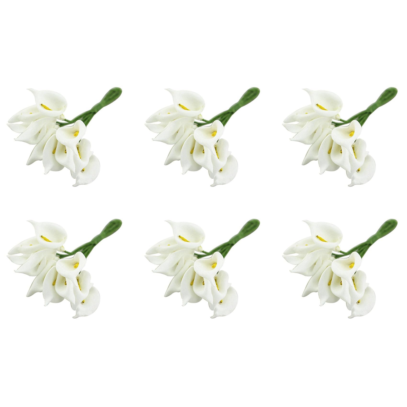Vjsujehgy 72Pcs Mini Calla Artificial Flower Bouquet Wedding Decoration DIY Wreath Gift White