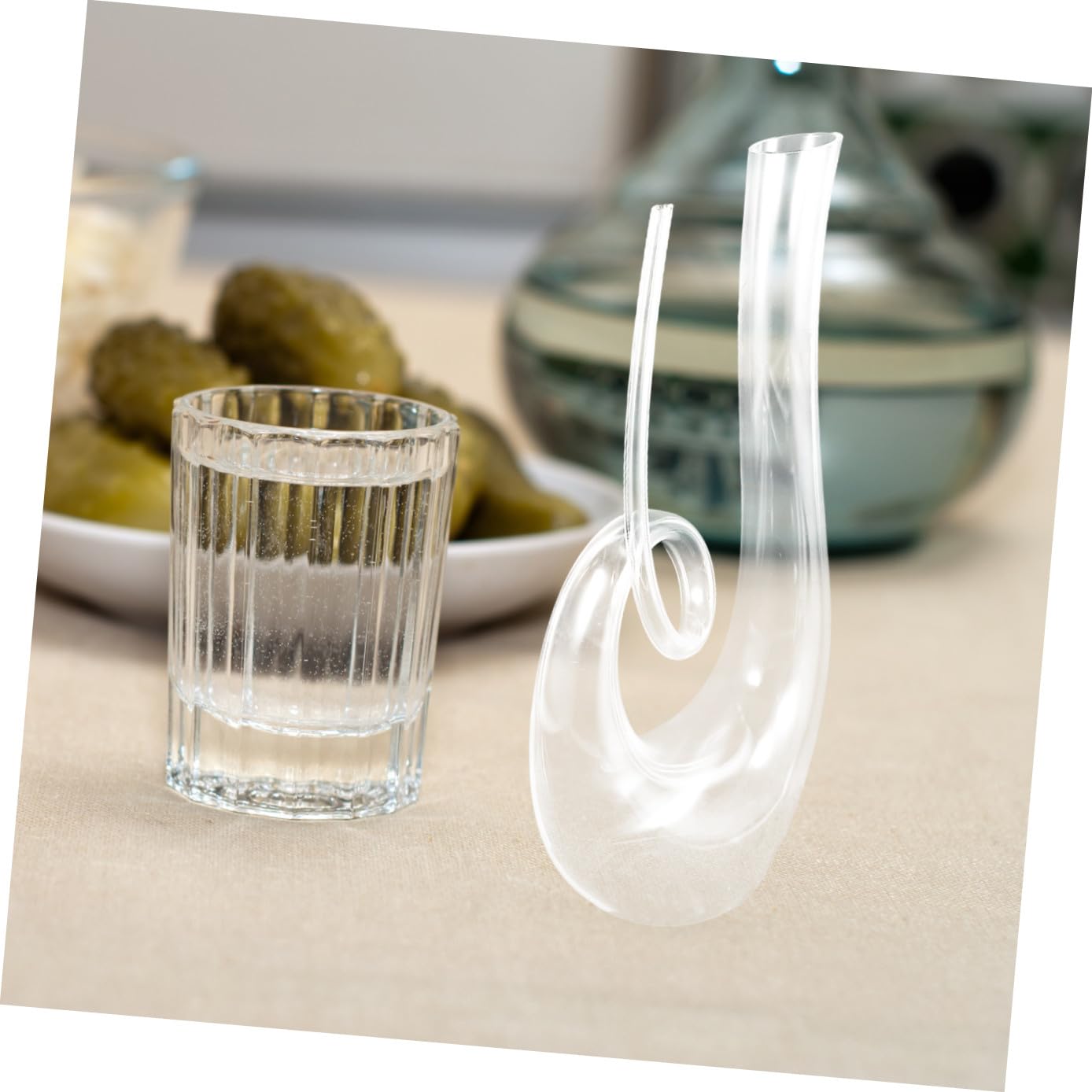 Decanter per Vino Rosso in Vetro Trasparente 1300Ml Fondo Piatto Stabile Caraffa per Vino da Bar e Accessori per la Casa Design Creativo per Esaltare Sapore e Bouquet per Uso