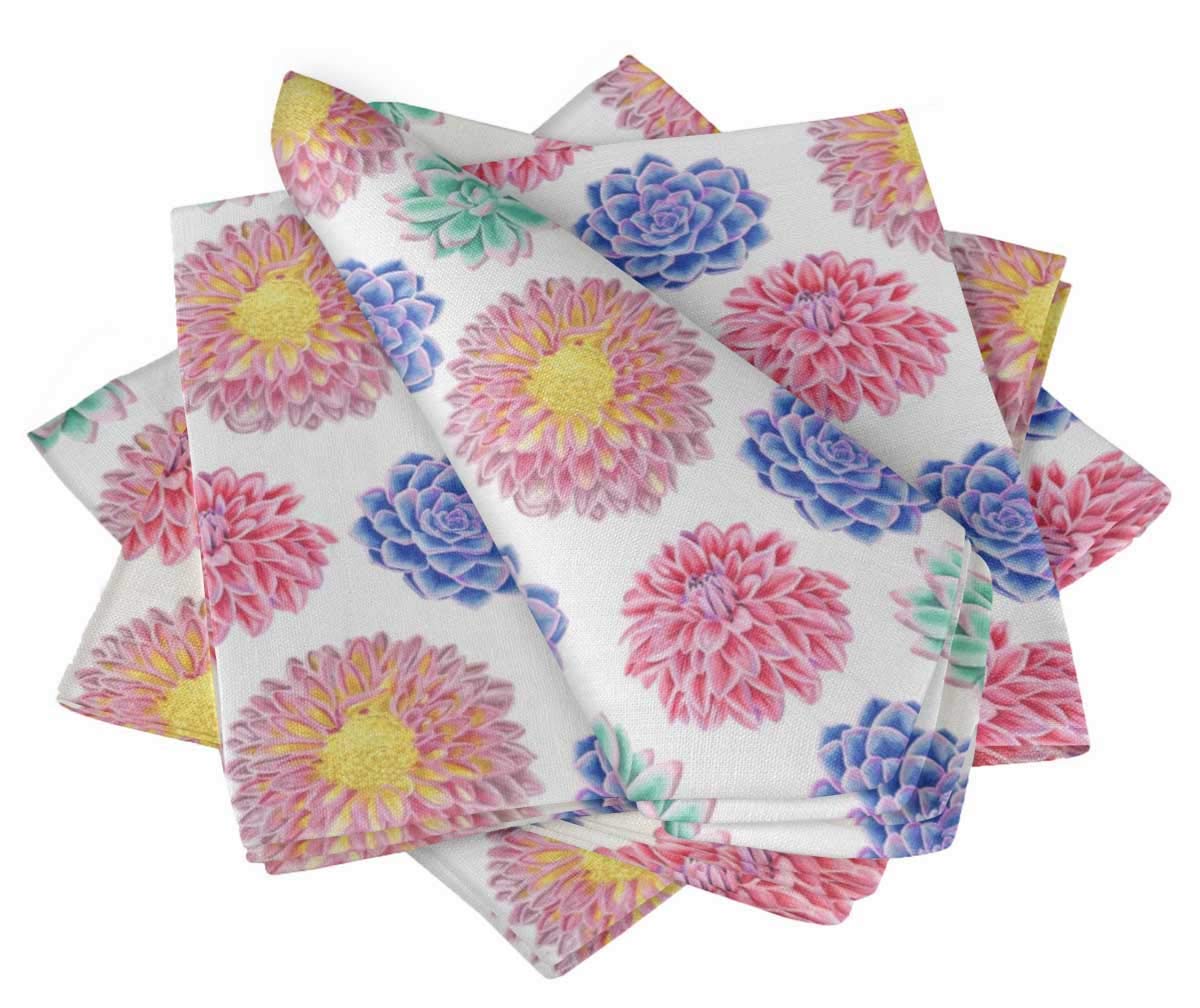Serviettes de table réutilisables dahlia pour repas de fête