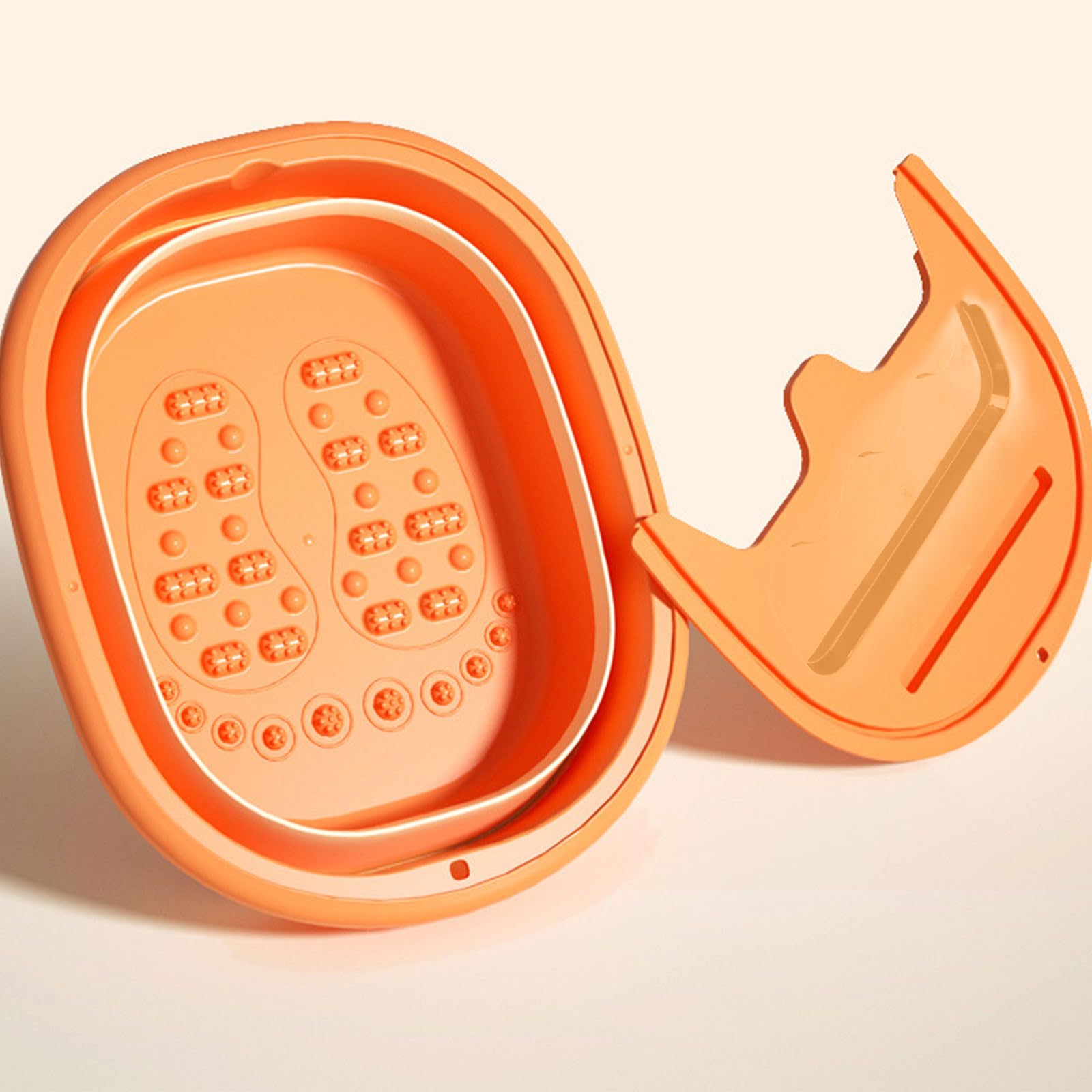 Zusammenklappbarer TPE Fußwascheimer, Fußbadebecken mit Sockel, Stimulation der Akupressurpunkte für Gesundheit und Wohlbefinden, zusammenklappbare Pediküreschale, platzsparendes Design, Wanne,