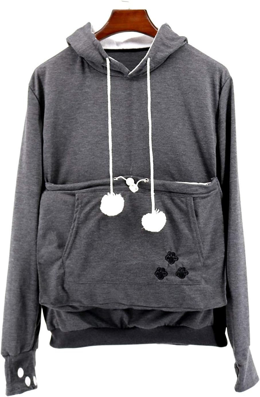 Bocianelli Unisex Mewgaroo Pet Holder Cat Eared kangaroo Pouch Sweatshirt Hoodie